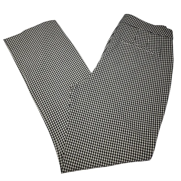 Nicole Miller Womens Pants Black And White Plaid High Waisted Split Leg Size 8 - Picture 8 of 15